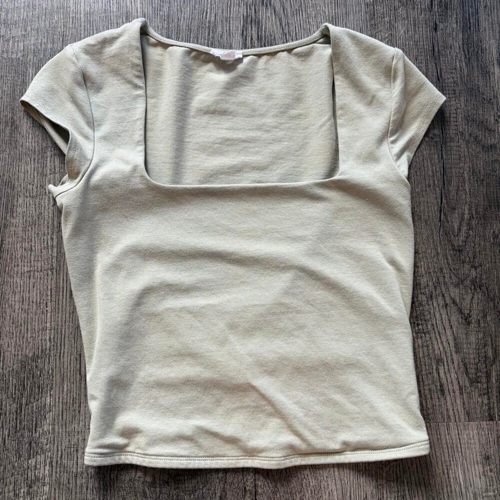 Garage Light Green Square Neck Crop Top - S